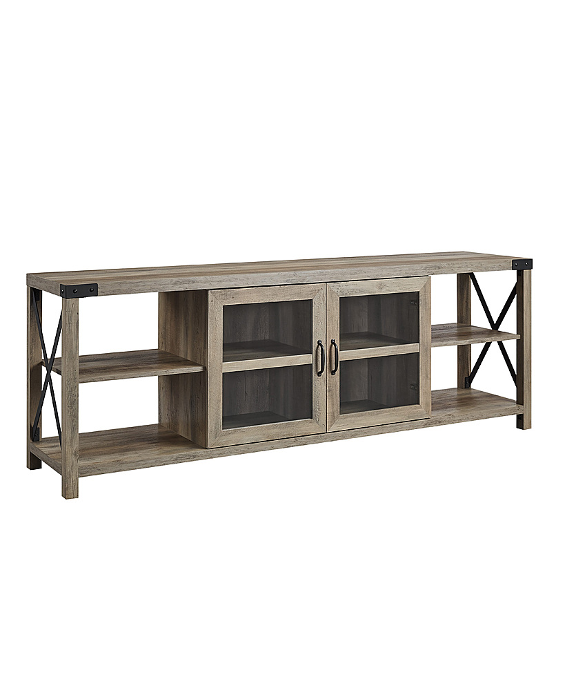 Angle View: Walker Edison - Farmhouse TV Stand Cabinet for Most TVs Up to 78" - Gray Wash