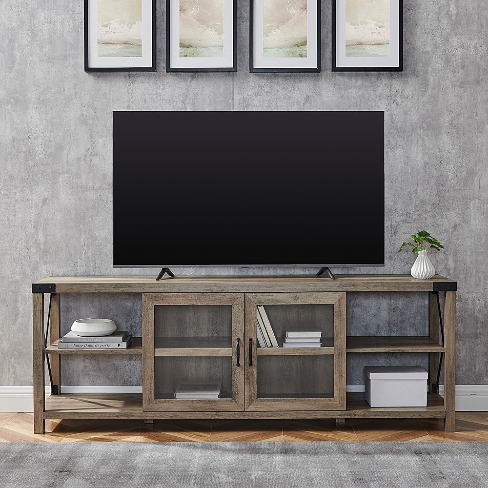 Best Buy Walker Edison Farmhouse TV Stand for Most TVs Up to