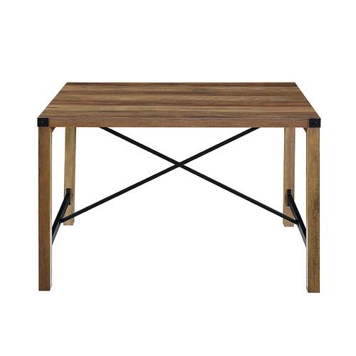 Walker Edison - Rectangular Industrial Metal / High-Grade MDF Table - Rustic Oak