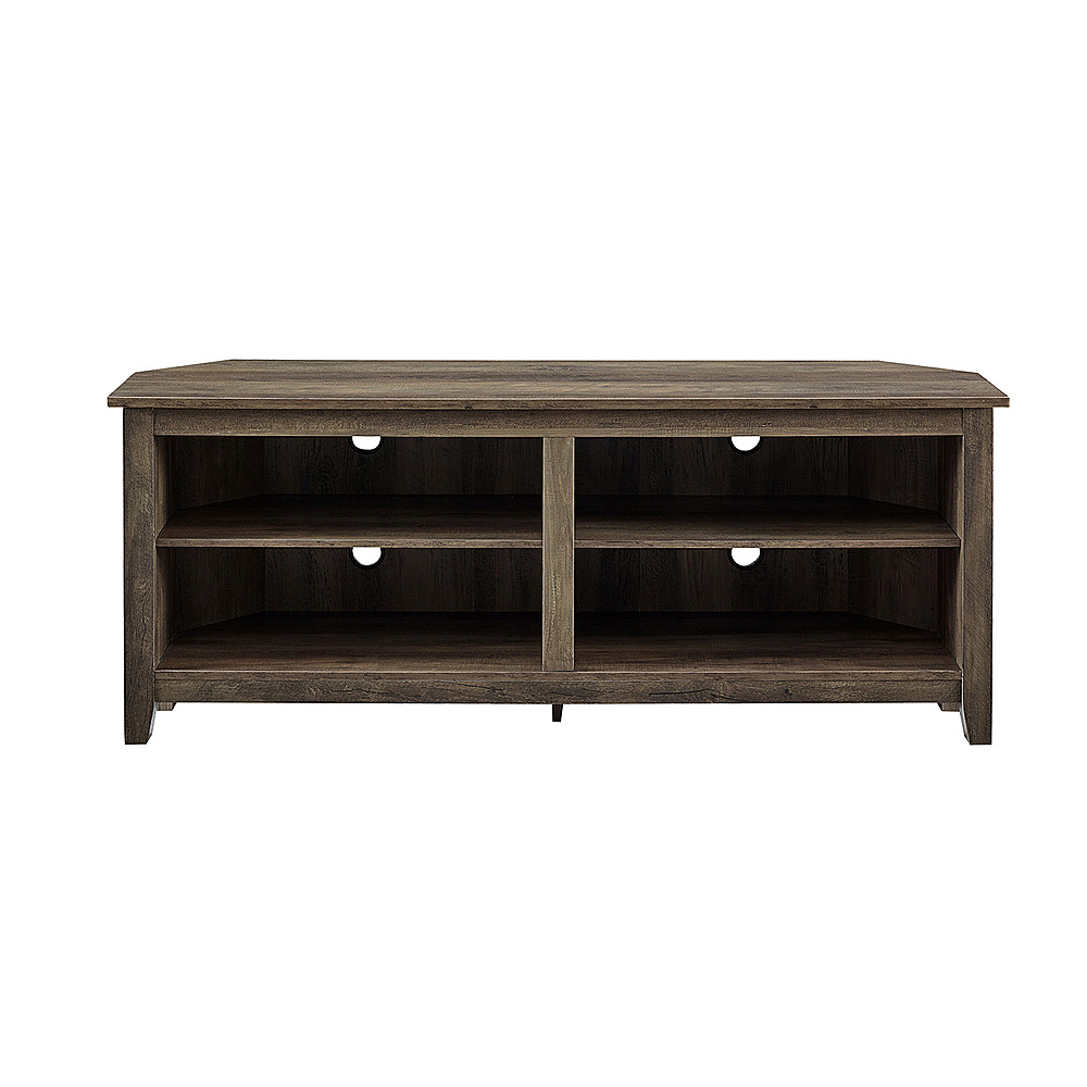 Best Buy: Walker Edison Corner Open Shelf TV Stand for Most Flat-Panel TV's  up to 60 Rustic Oak BB58CCRRO