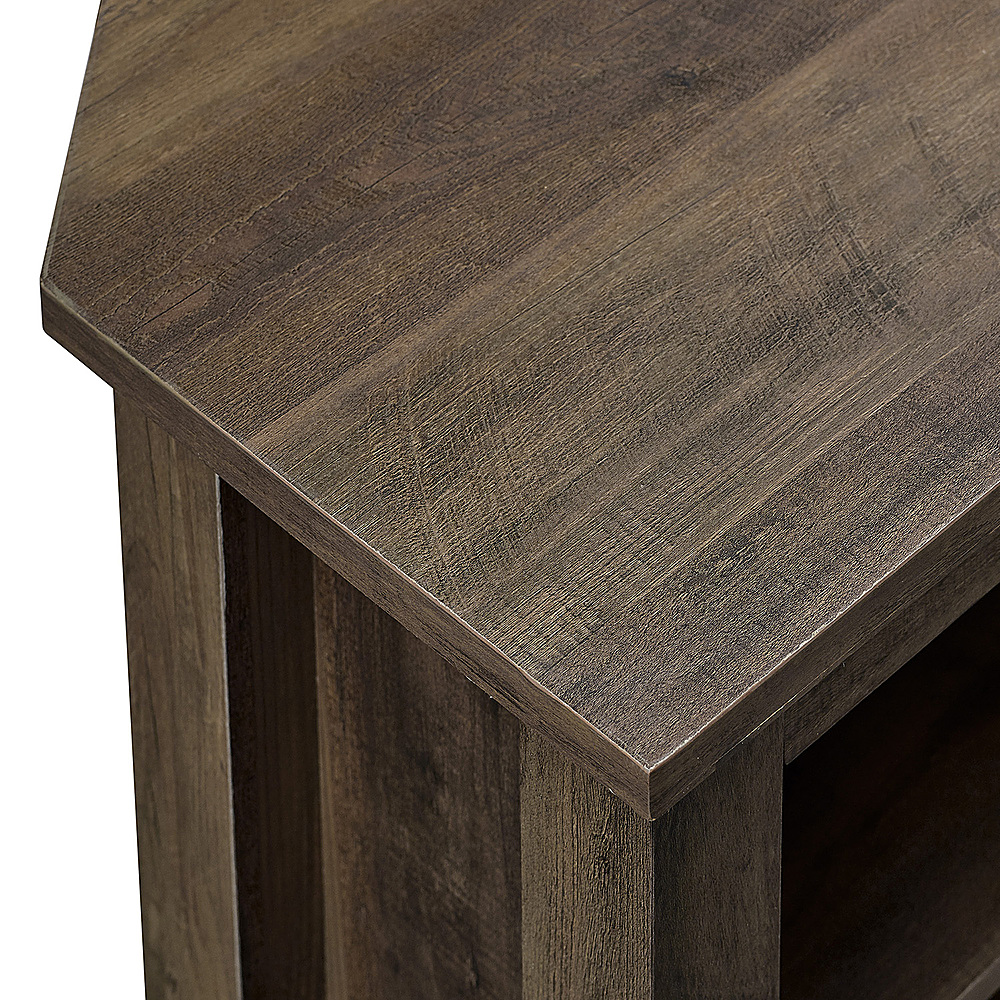 Alt View 3. Walker Edison - Corner Open Shelf TV Stand for Most Flat-Panel TV's up to 60" - Rustic Oak.