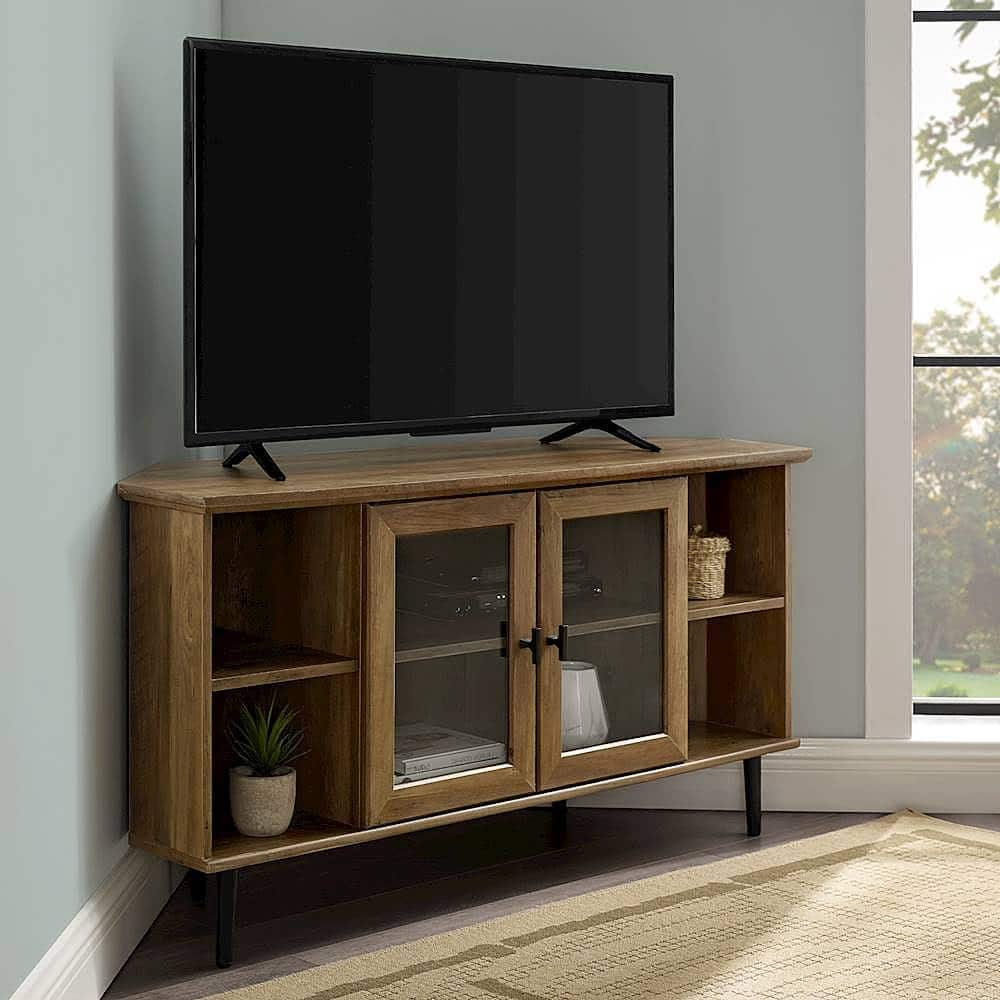 Best Buy: Walker Edison Modern Corner TV Stand for Most TVs Up to 52 ...