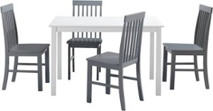 Walker Edison - Modern Rectangular 5-Piece Wood Kitchen Dining Set - White/Gray - Front_Zoom