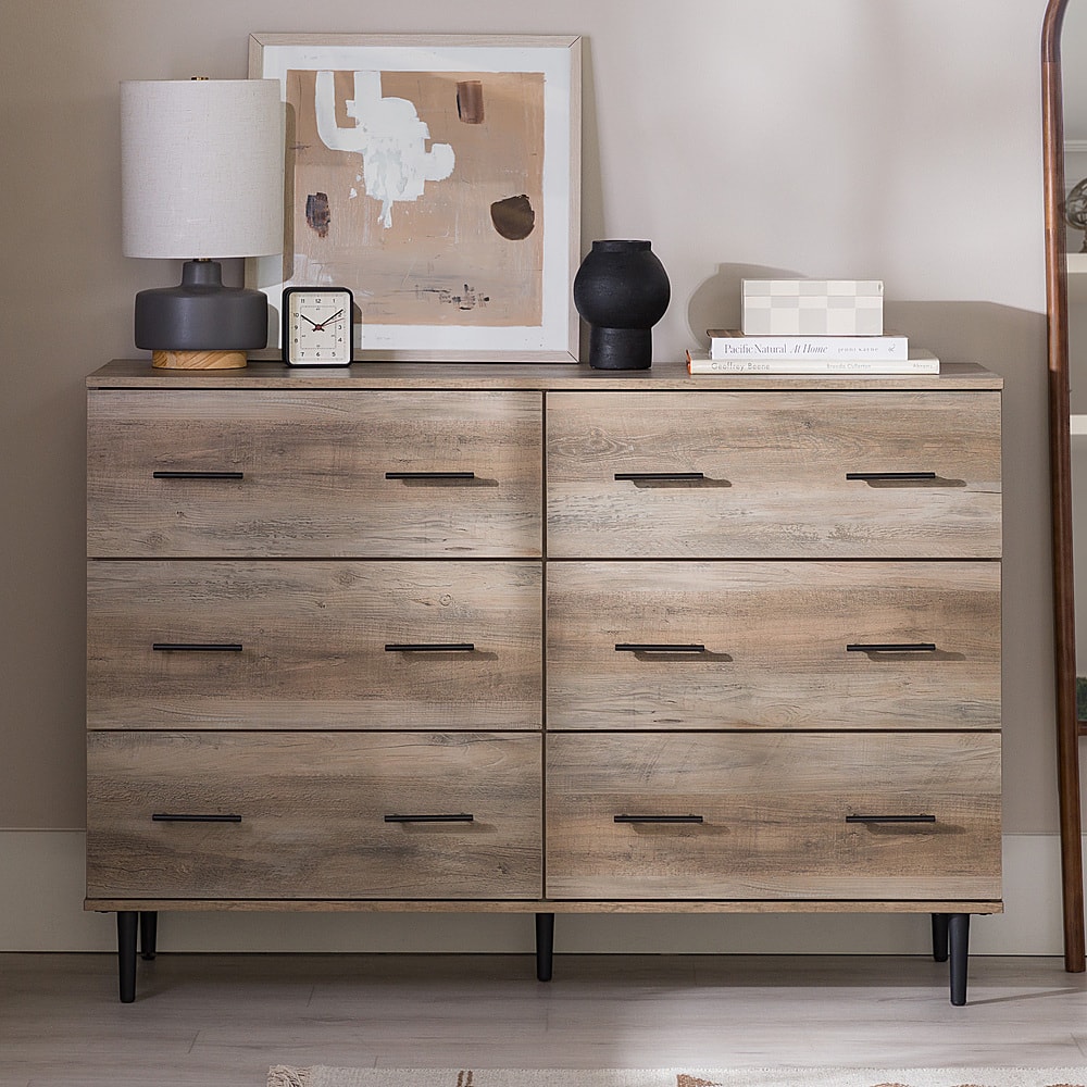 Alt View 14. Walker Edison - 52" Modern 6-Drawer Dresser - Grey Wash.