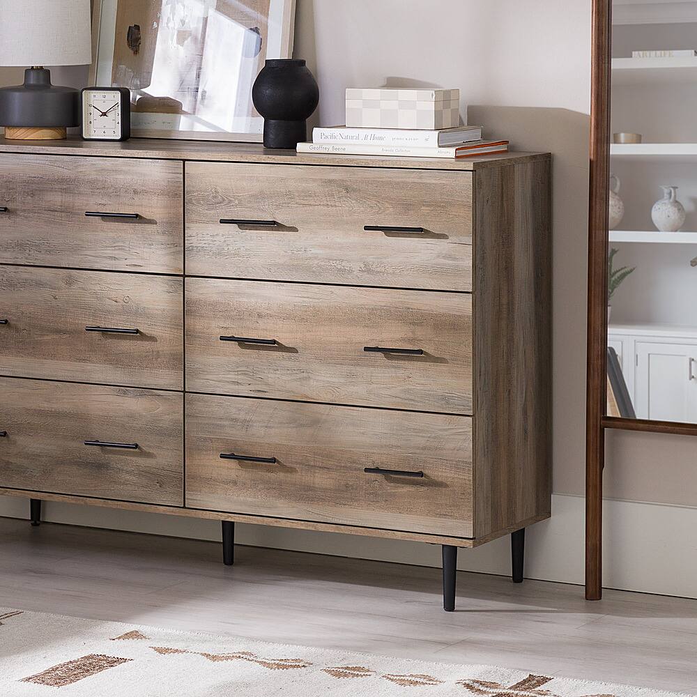 Alt View 17. Walker Edison - 52" Modern 6-Drawer Dresser - Grey Wash.