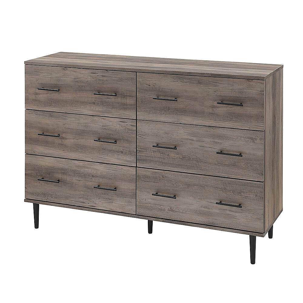 Left. Walker Edison - 52" Modern 6-Drawer Dresser - Grey Wash.