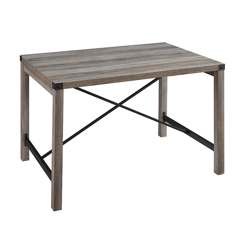 Angle View: Walker Edison - Rectangular Industrial Metal / High-Grade MDF Table - Gray Wash