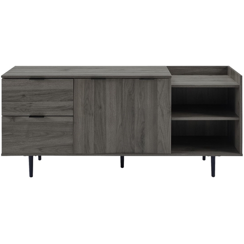 Walker Edison - Modern TV Stand Cabinet for Most Flat-Panel TVs Up to 46" - Slate Gray