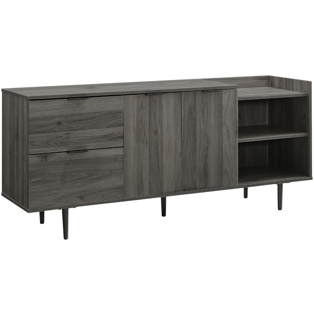 Left View: Walker Edison - Modern TV Stand Cabinet for Most Flat-Panel TVs Up to 46" - Slate Gray