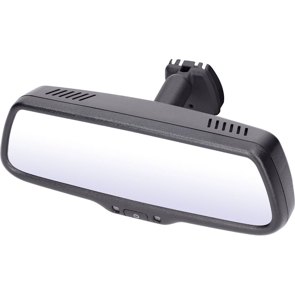 Left View: iBEAM - 4.5" Replacement Rearview Mirror Monitor with Bluetooth - Black