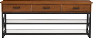 CorLiving - TV Cabinet for Most Flat-Panel TVs Up to 70" - Matte Black/Cherry Brown - Front_Zoom