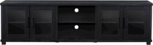 CorLiving - Fremont TV Bench with Glass Cabinets for TVs up to 95" - Ravenwood Black - Front_Zoom