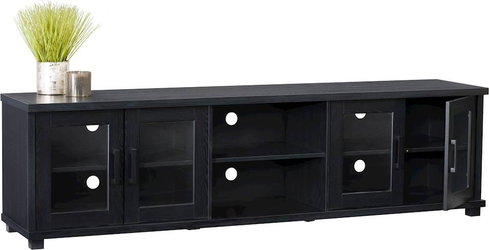 CorLiving – Fremont TV Bench with Glass Cabinets for TVs up to 95″ – Ravenwood Black Sansujyuku sansujyuku.com