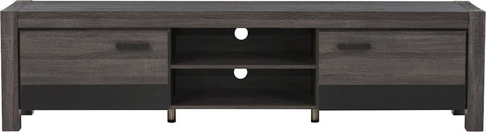Front. CorLiving - Joliet Duotone TV Bench for TVs up to 95" - Distressed Carbon Grey, Black Duotone.
