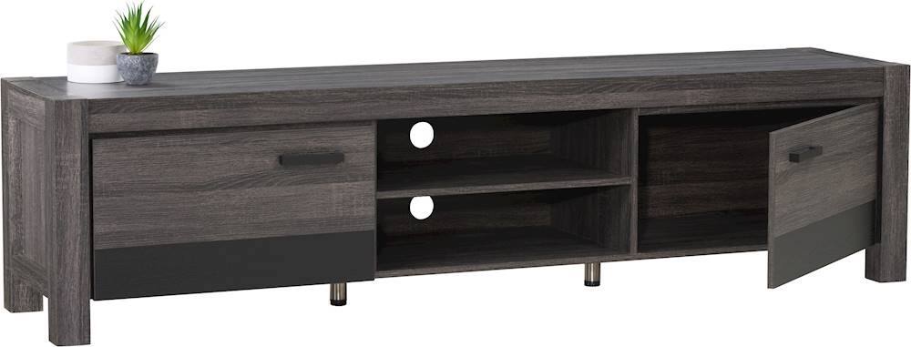 Alt View 11. CorLiving - Joliet Duotone TV Bench for TVs up to 95" - Distressed Carbon Grey, Black Duotone.