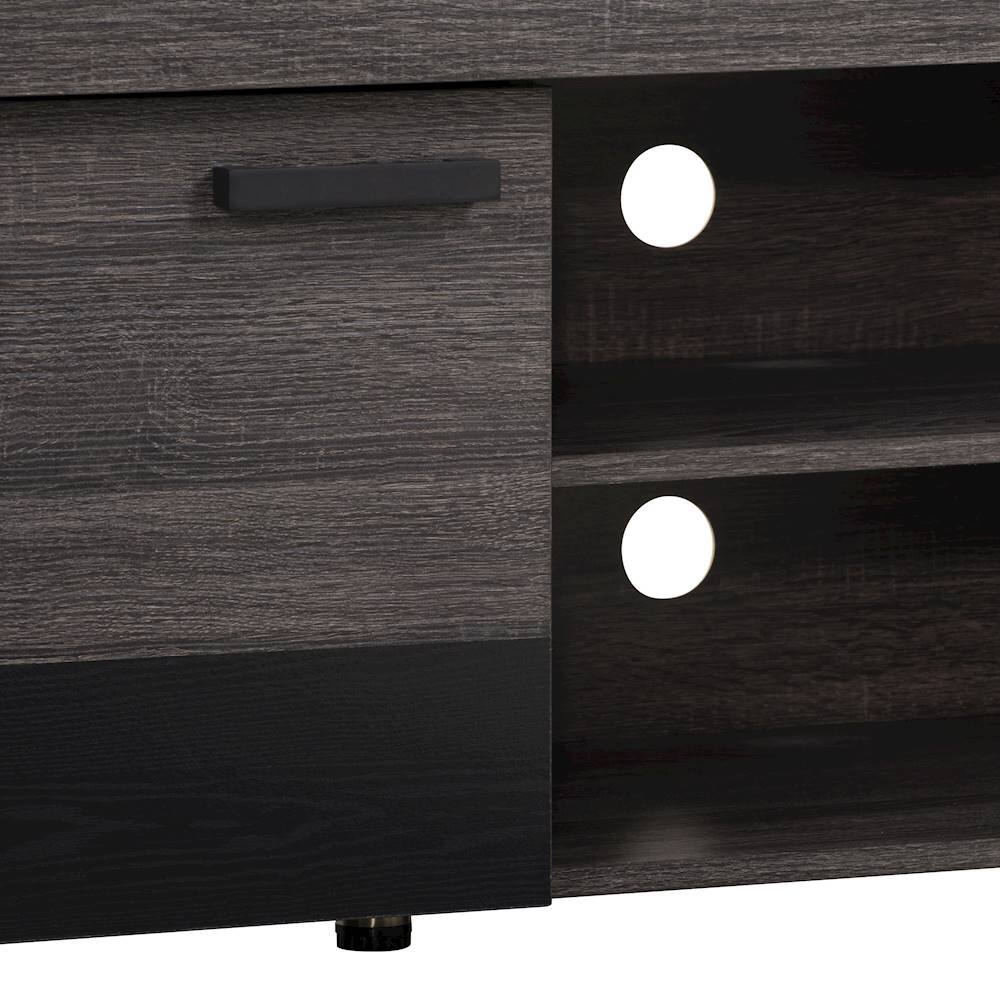 Alt View 13. CorLiving - Joliet Duotone TV Bench for TVs up to 95" - Distressed Carbon Grey, Black Duotone.
