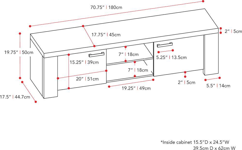 Alt View 17. CorLiving - Joliet Duotone TV Bench for TVs up to 85" - Distressed Carbon Grey, Black Duotone.