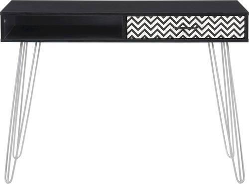 CorLiving - Mid-Century Engineered Wood 1-Drawer Table - Ravenwood Black