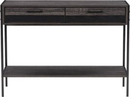 CorLiving - Engineered Wood 2-Drawer Table - Carbon Gray - Front_Zoom