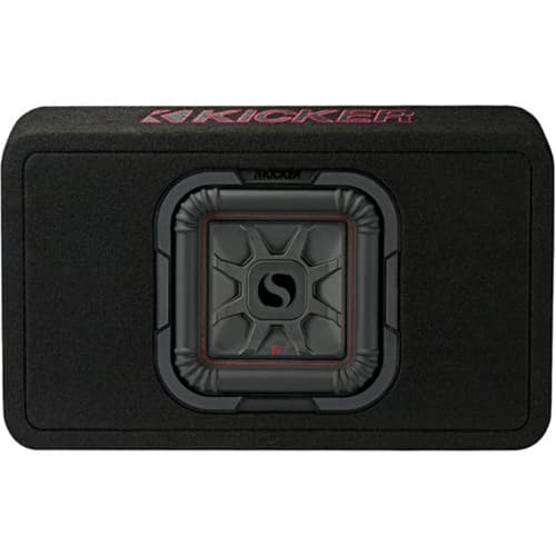 Front. KICKER - Solo-Baric L7T 8" Single-Voice-Coil 2-Ohm Loaded Subwoofer Enclosure - Black.