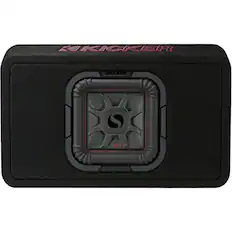 Front. KICKER - Solo-Baric L7T 8" Single-Voice-Coil 2-Ohm Loaded Subwoofer Enclosure - Black.