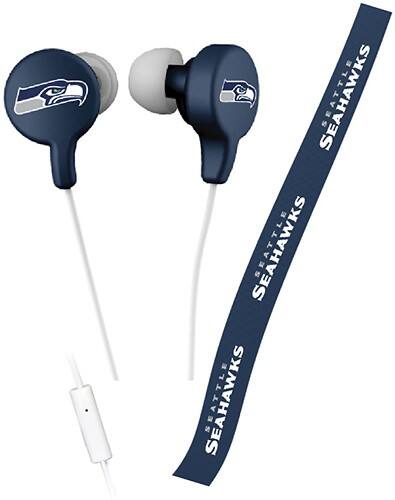 Front Standard. Zeikos - Seattle Seahawks Shoelace Earbud Headphones.