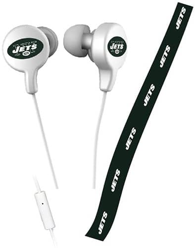 Front Standard. Zeikos - New York Jets Shoelace Earbud Headphones.
