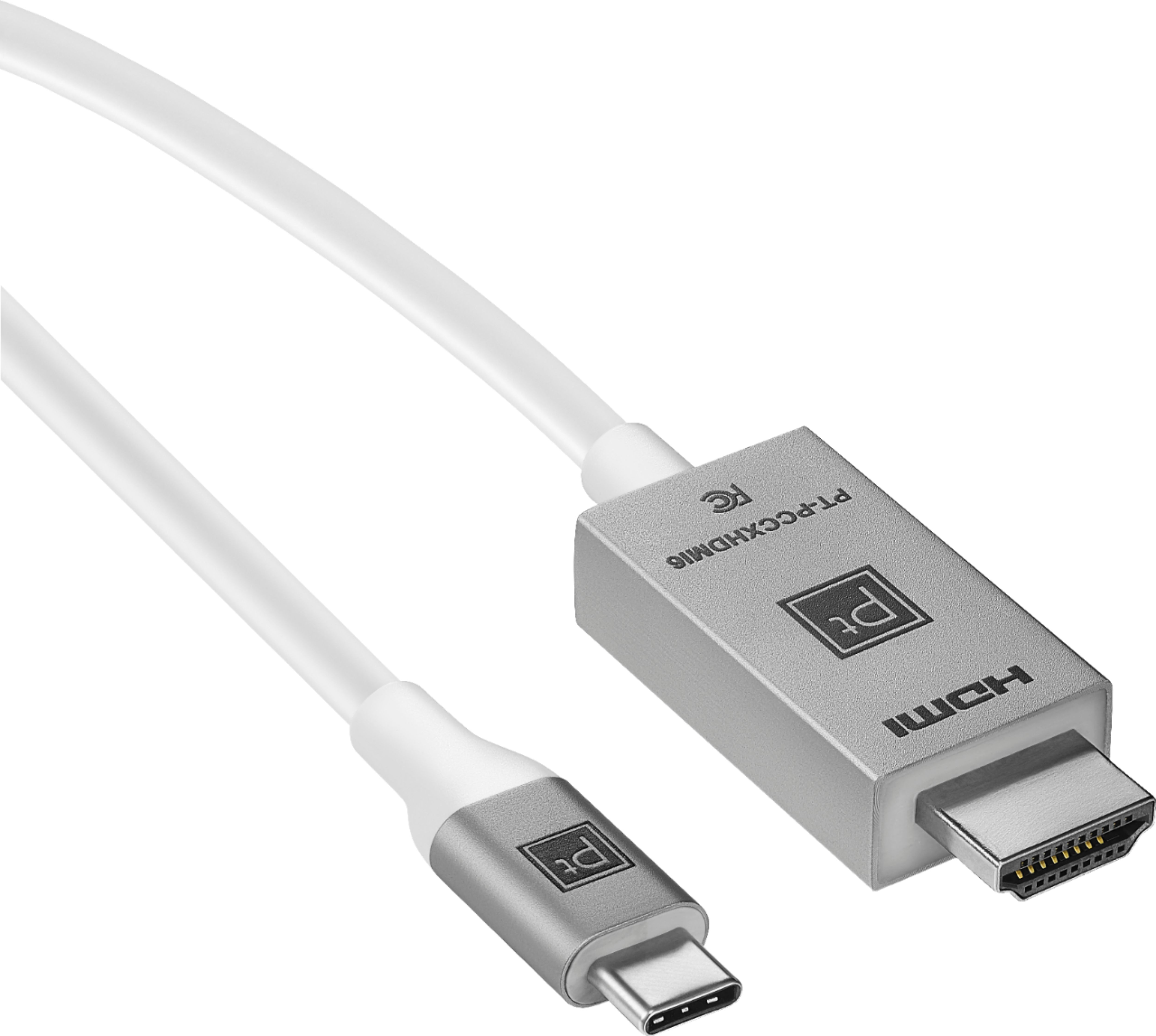 Left View: Platinum™ - 6' USB-C to 4K HDMI Cable for MacBook, Chromebook or Laptops with a USB-C Port - Gray