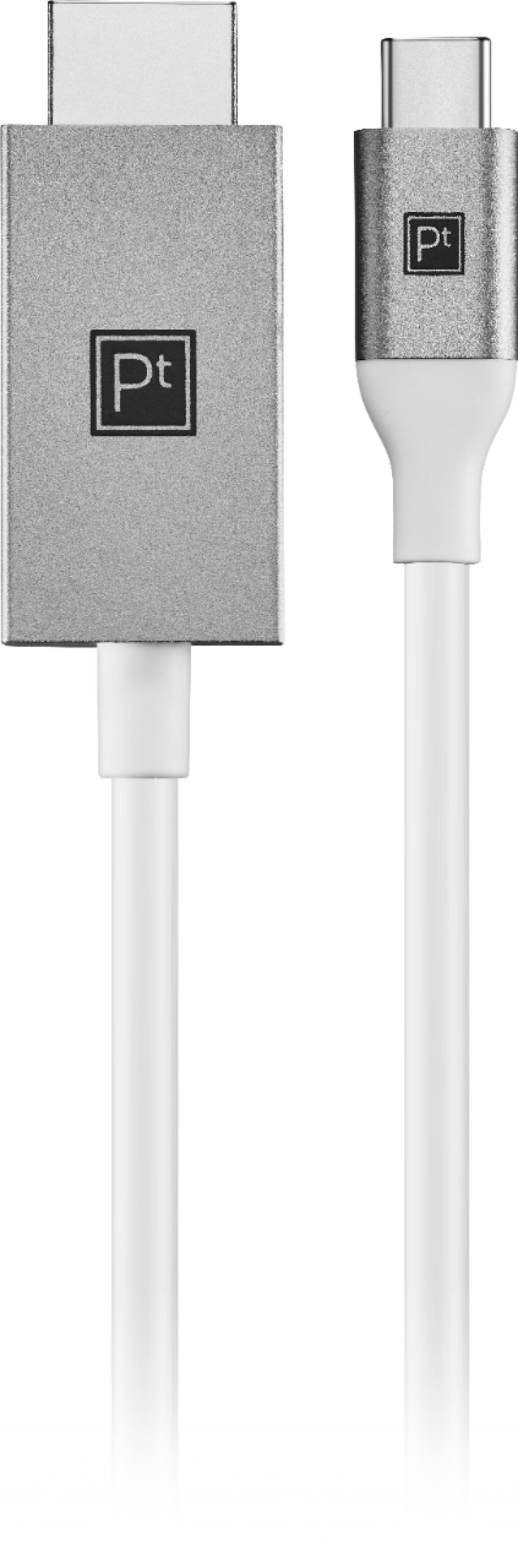 Angle View: Platinum™ - 6' USB-C to 4K HDMI Cable for MacBook, Chromebook or Laptops with a USB-C Port - Gray