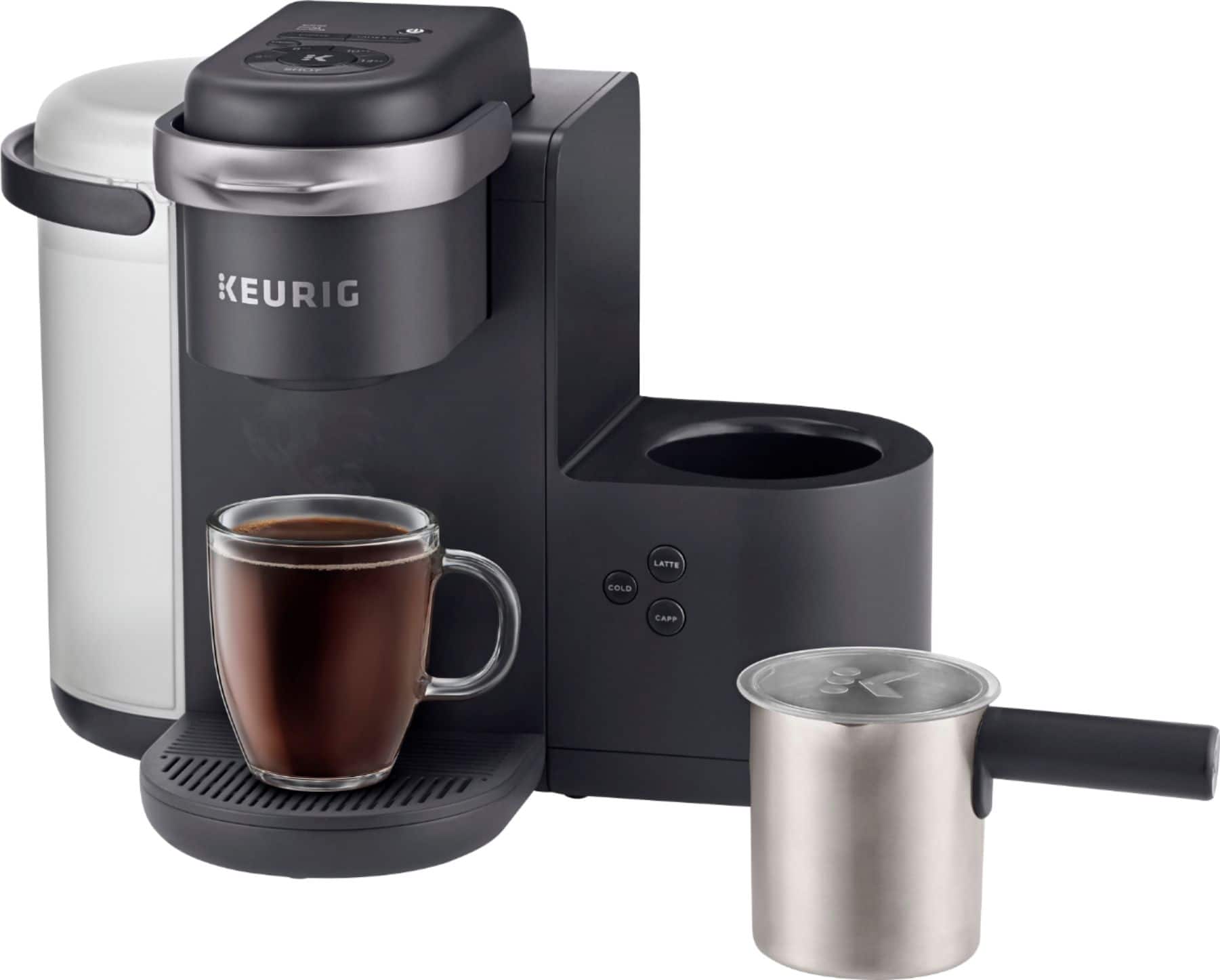Left. Keurig - K-Cafe Single Serve K-Cup Coffee Maker - Dark Charcoal.
