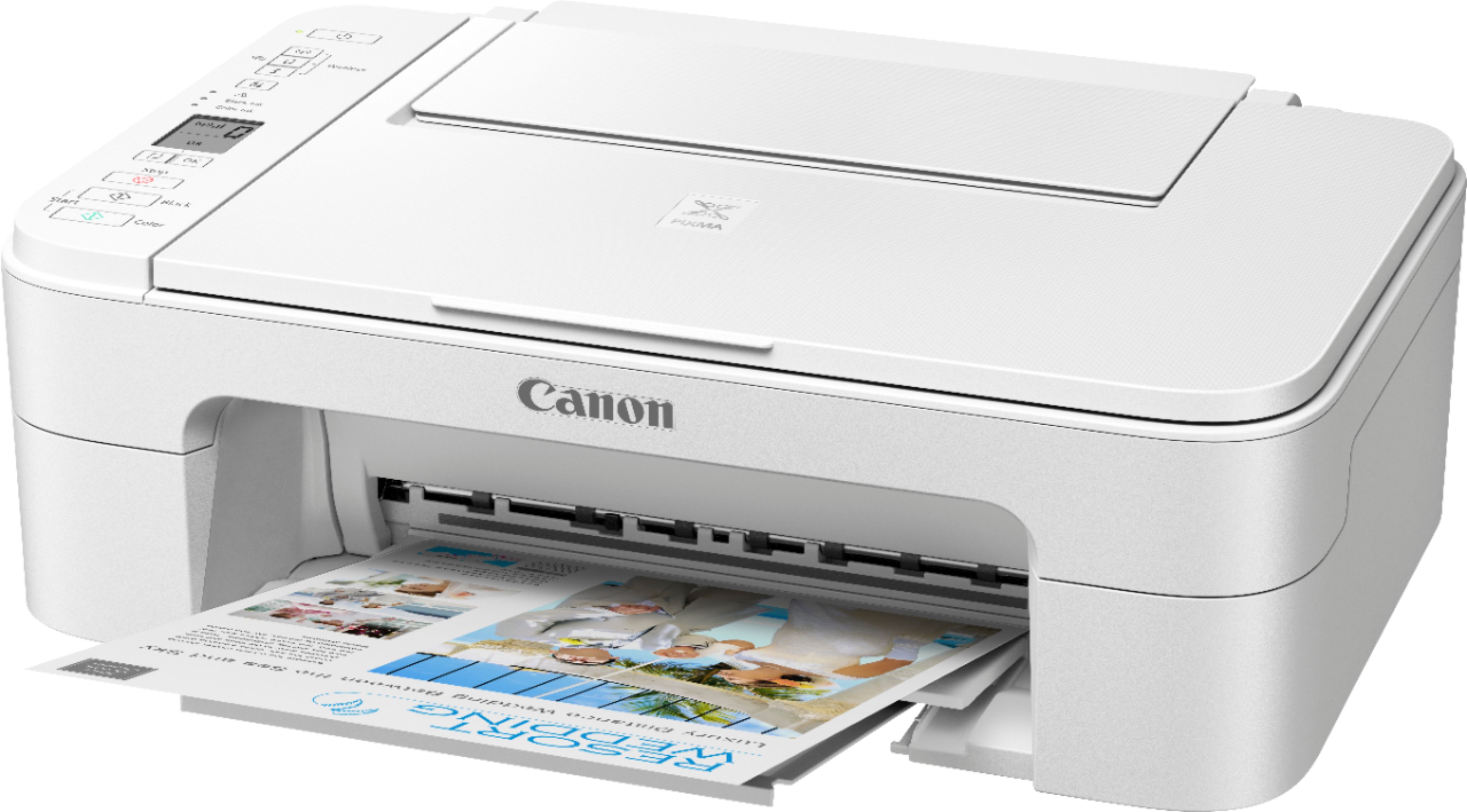 Left View: Canon - PIXMA TS3320 Wireless All-In-One Inkjet Printer - White