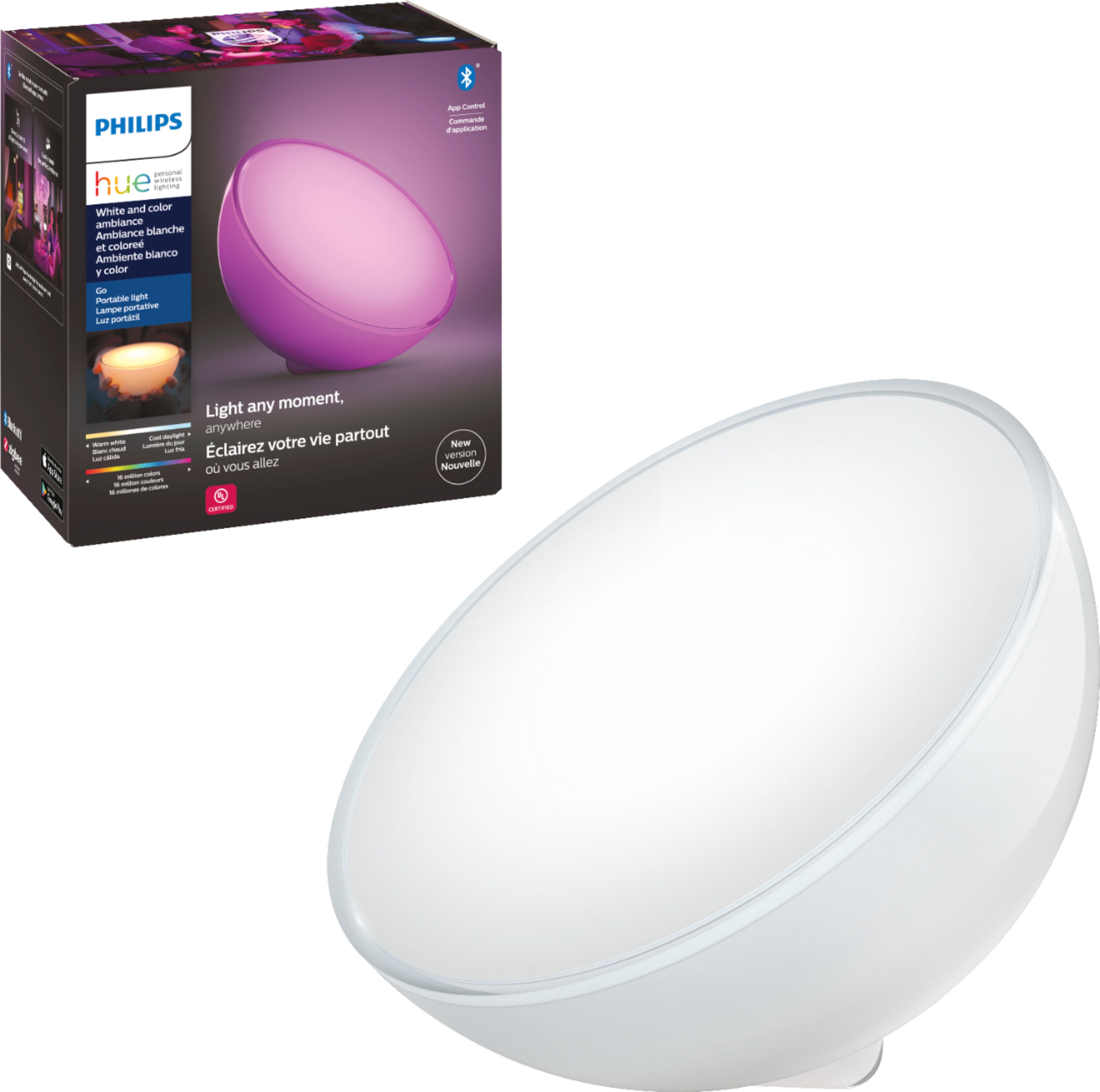 instructeur Individualiteit Broers en zussen Philips Hue White & Color Ambiance Go Table Lamp White 7602031 - Best Buy
