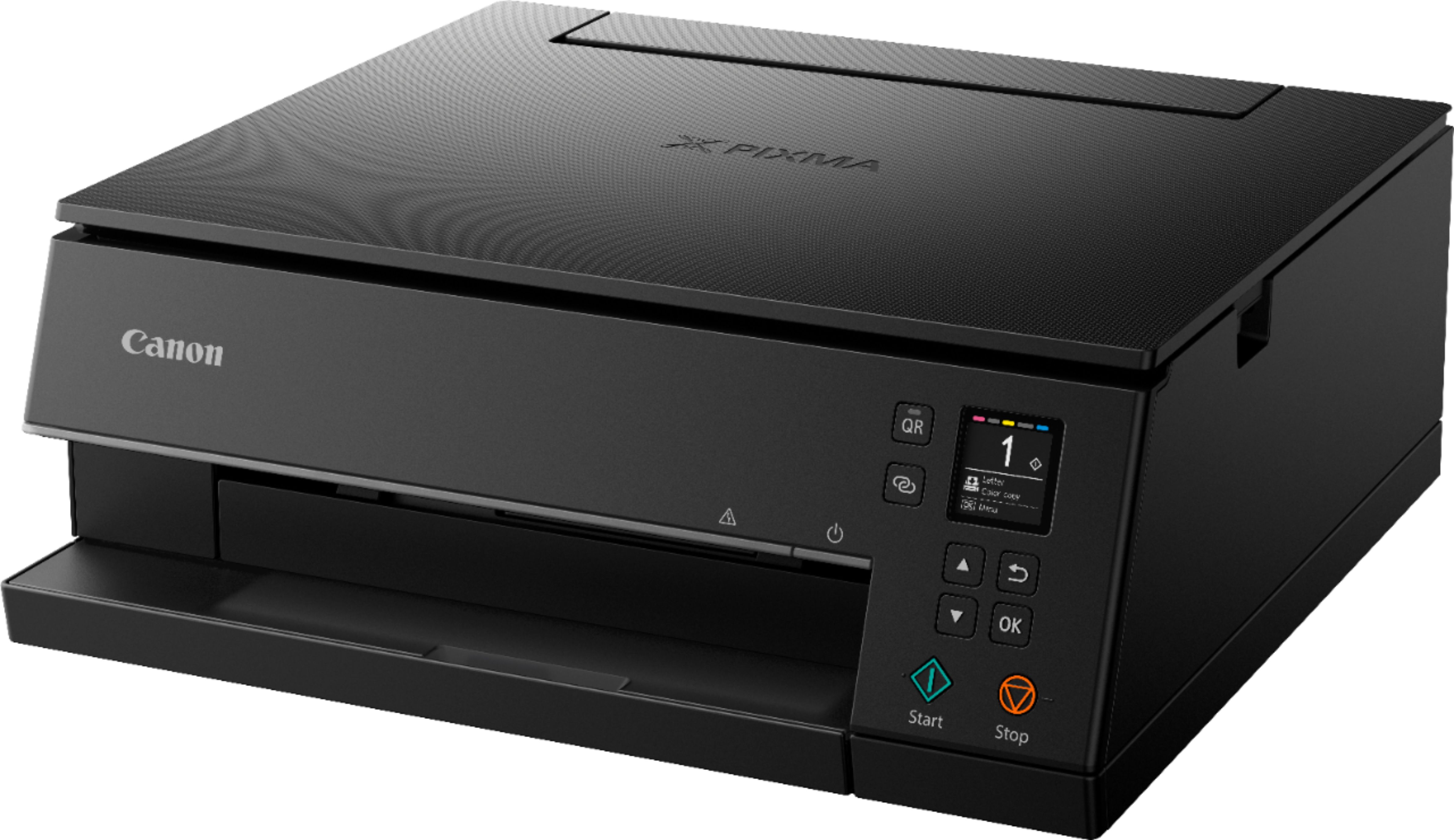 Left View: Canon - Pixma TS6420 Wireless All-In-One Inkjet Printer - Black