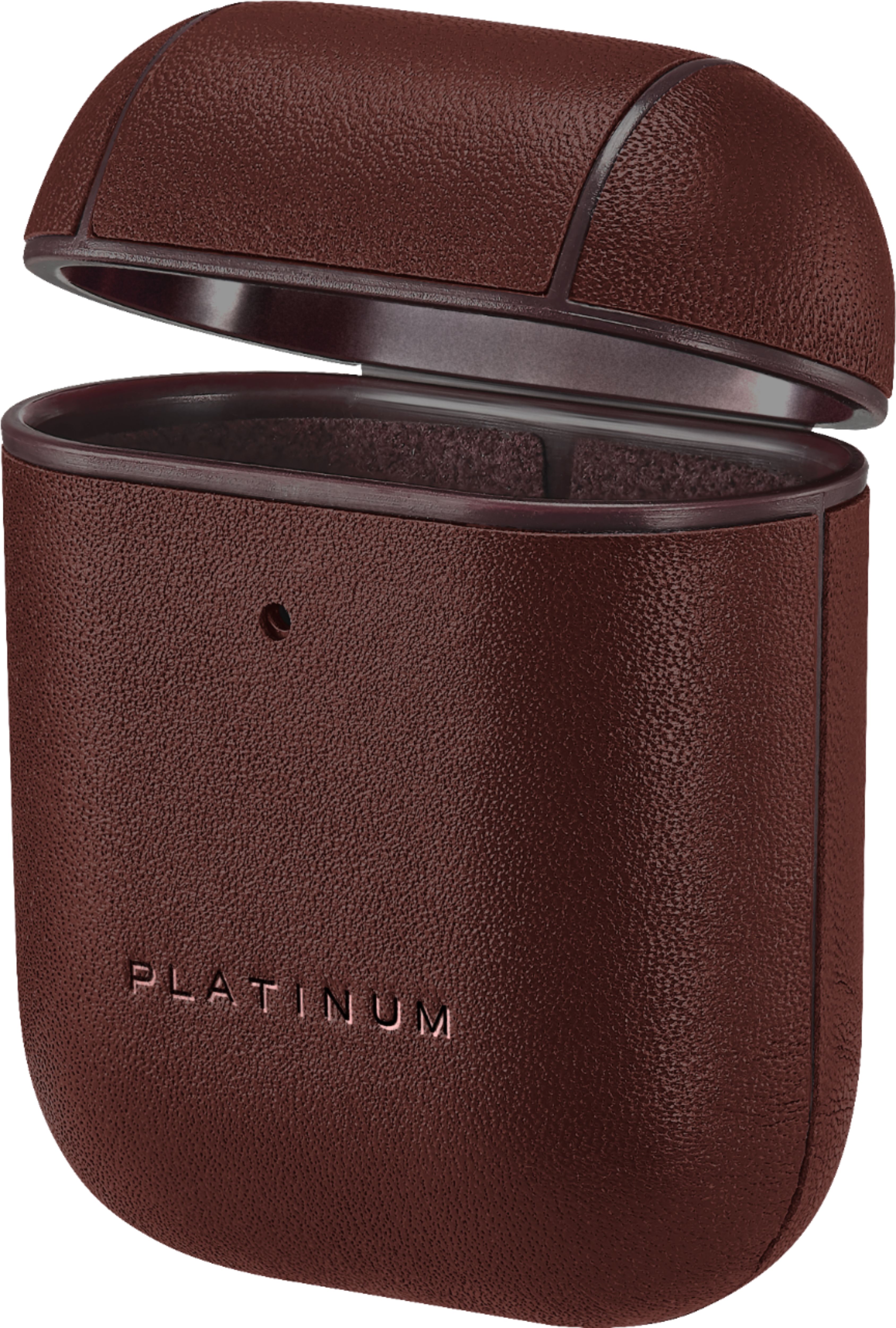 initial efterligne øst Platinum™ Leather Case for Apple AirPods Brown PT-APLCBN - Best Buy