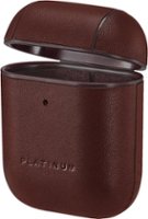 Platinum™ - Leather Case for Apple AirPods - Brown - Front_Zoom