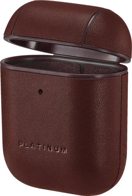 Front Zoom. Platinum™ - Leather Case for Apple AirPods - Brown.
