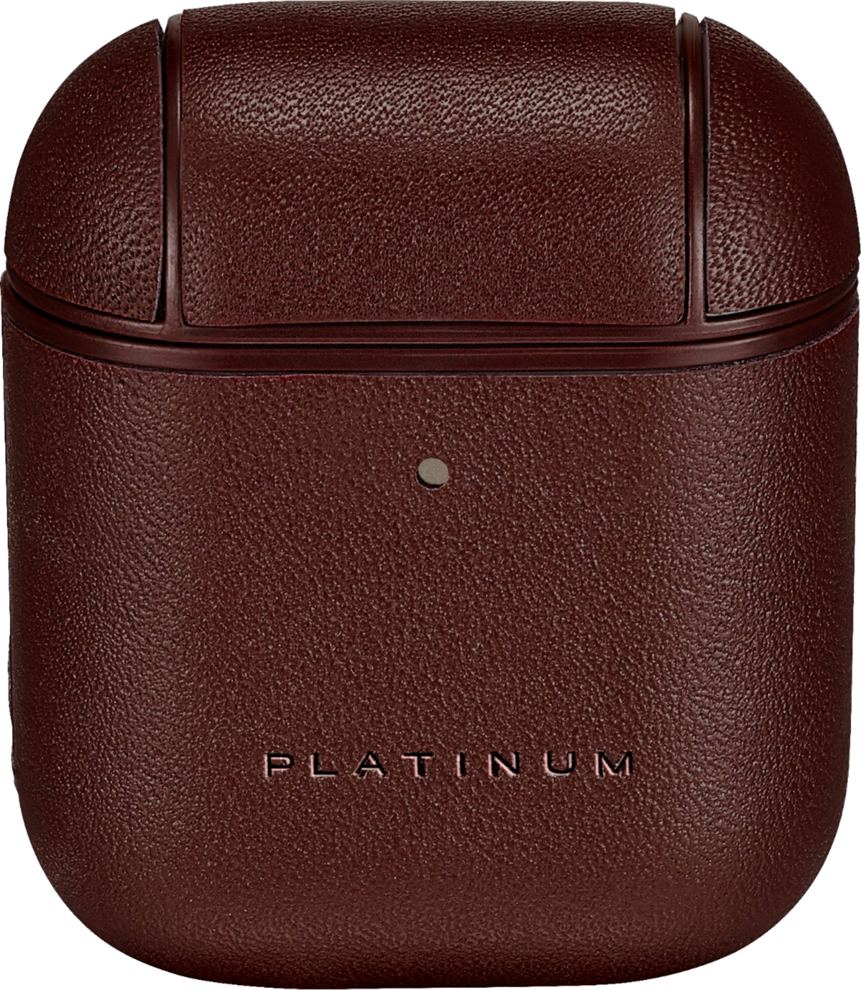 Left. Platinum™ - Leather Case for Apple AirPods - Brown.