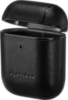 Platinum™ - Leather Case for Apple AirPods - Black - Front_Zoom