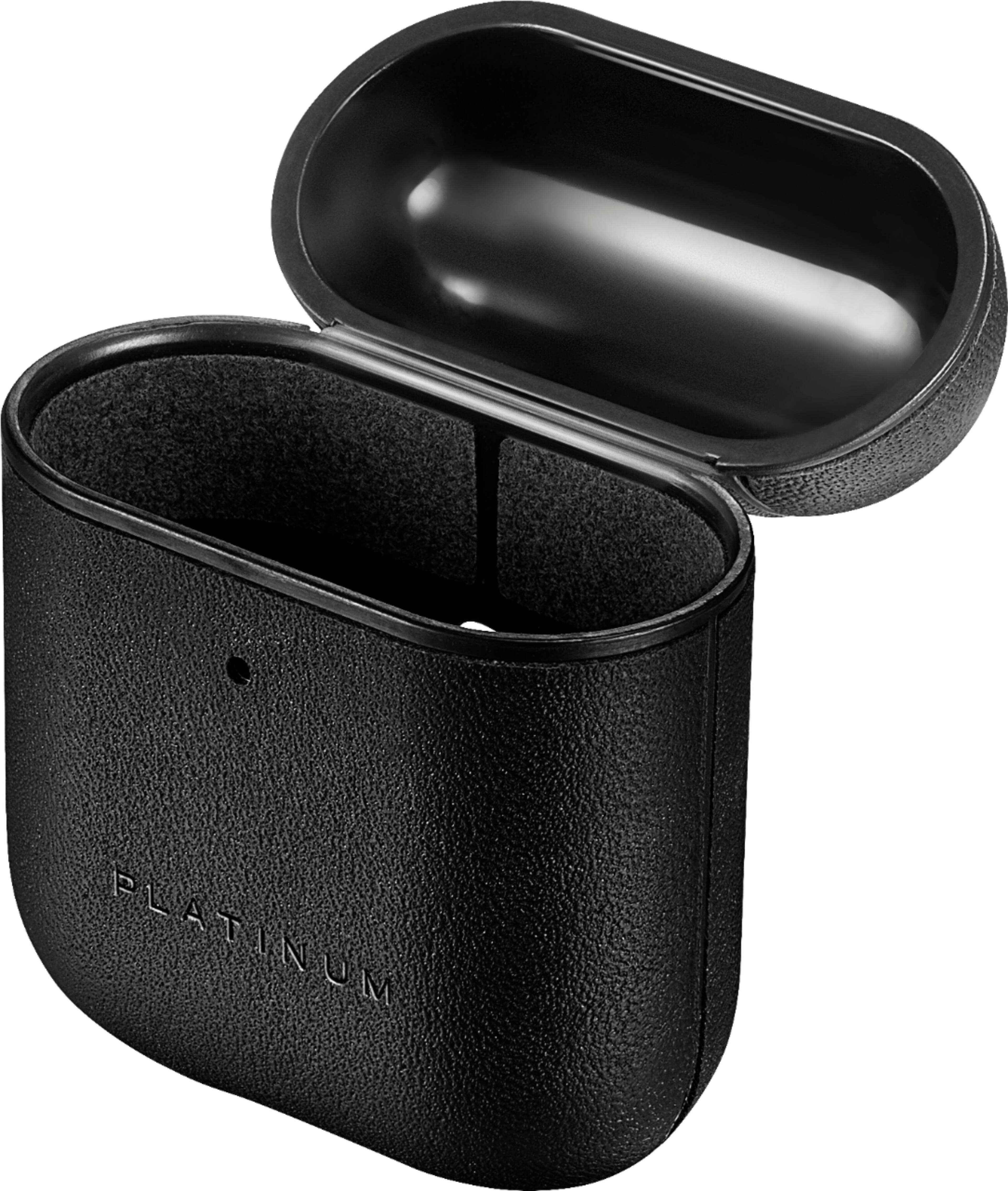 Alt View 12. Platinum™ - Leather Case for Apple AirPods - Black.
