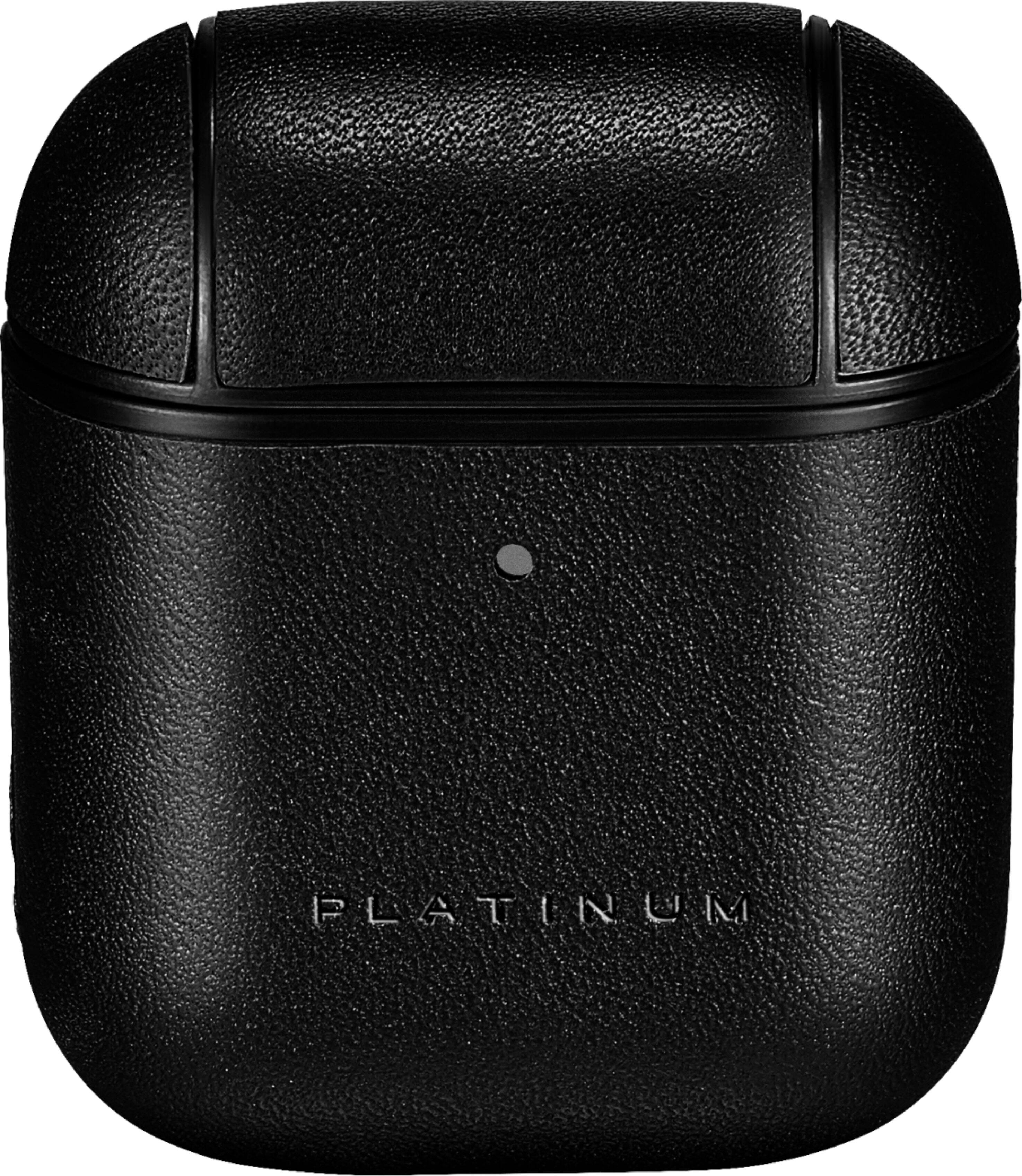 Left. Platinum™ - Leather Case for Apple AirPods - Black.
