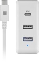 Platinum™ - 65W 8’ USB-C 3-Port Wall Charger with 47W USB-C Power Delivery for MacBook, iPad, iPhone, Chromebook or USB-C Laptops - White - Front_Zoom