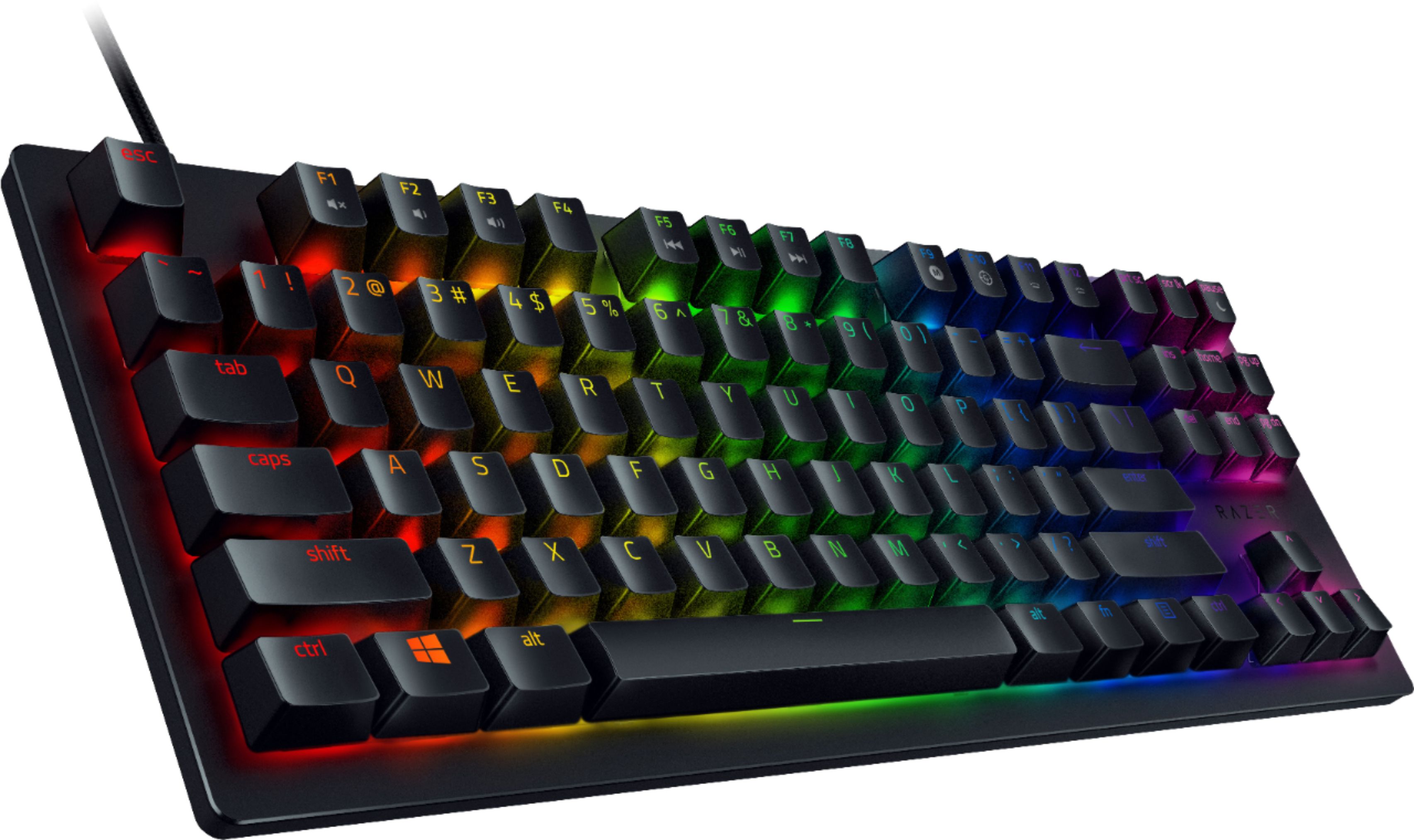 Angle View: Razer - Huntsman Tournament Edition TKL Wired Optical Linear Switch Gaming Keyboard with Chroma RGB Backlighting - Black
