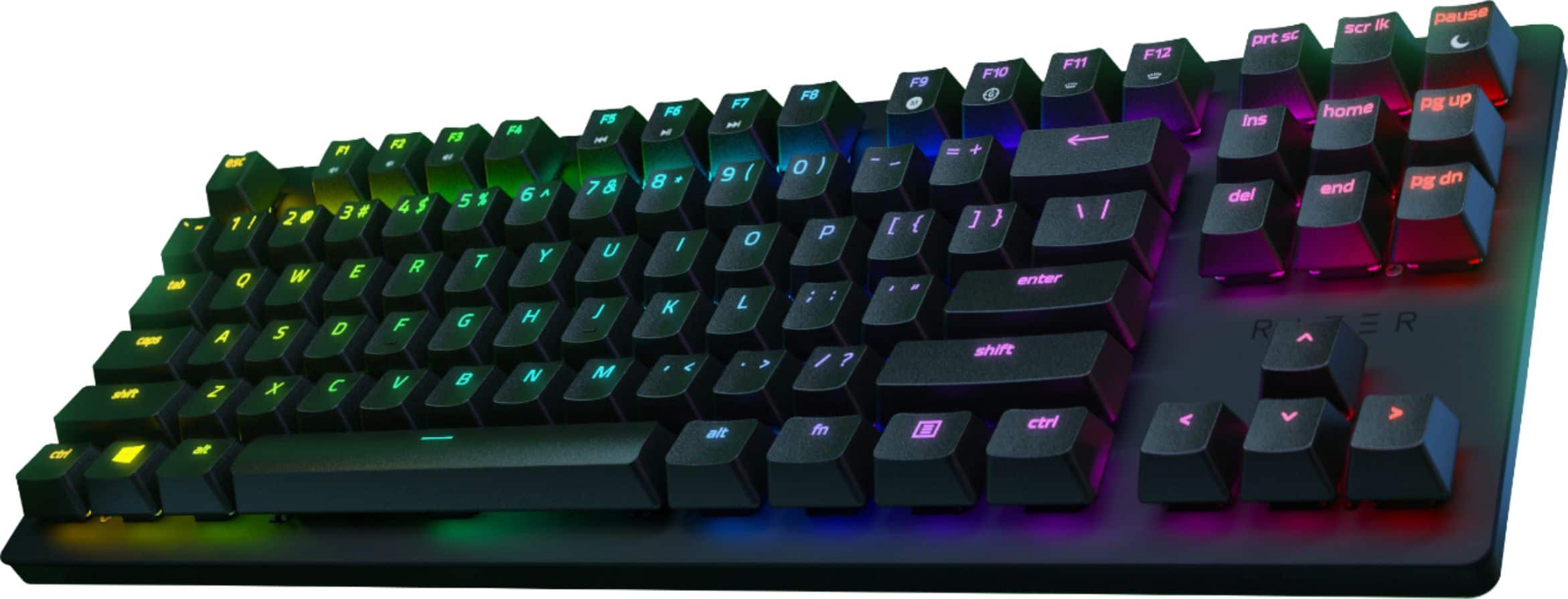 Left. Razer - Huntsman Tournament Edition TKL Wired Optical Linear Switch Gaming Keyboard with Chroma RGB Backlighting - Black.