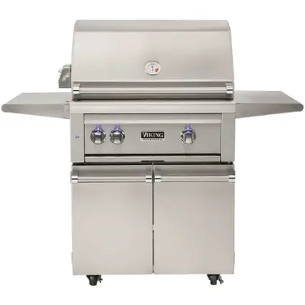 Angle. Viking - Barbeque Gas Grill - Stainless Steel.