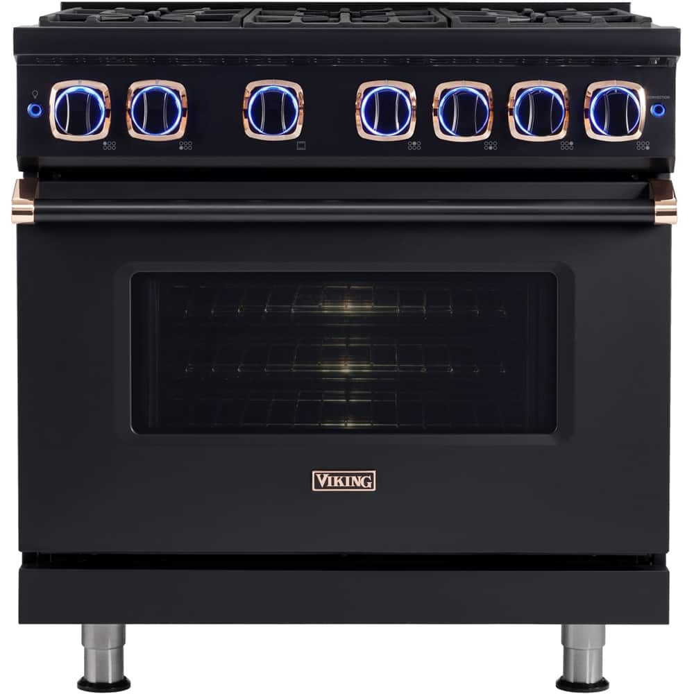 black and rose gold microwave the range