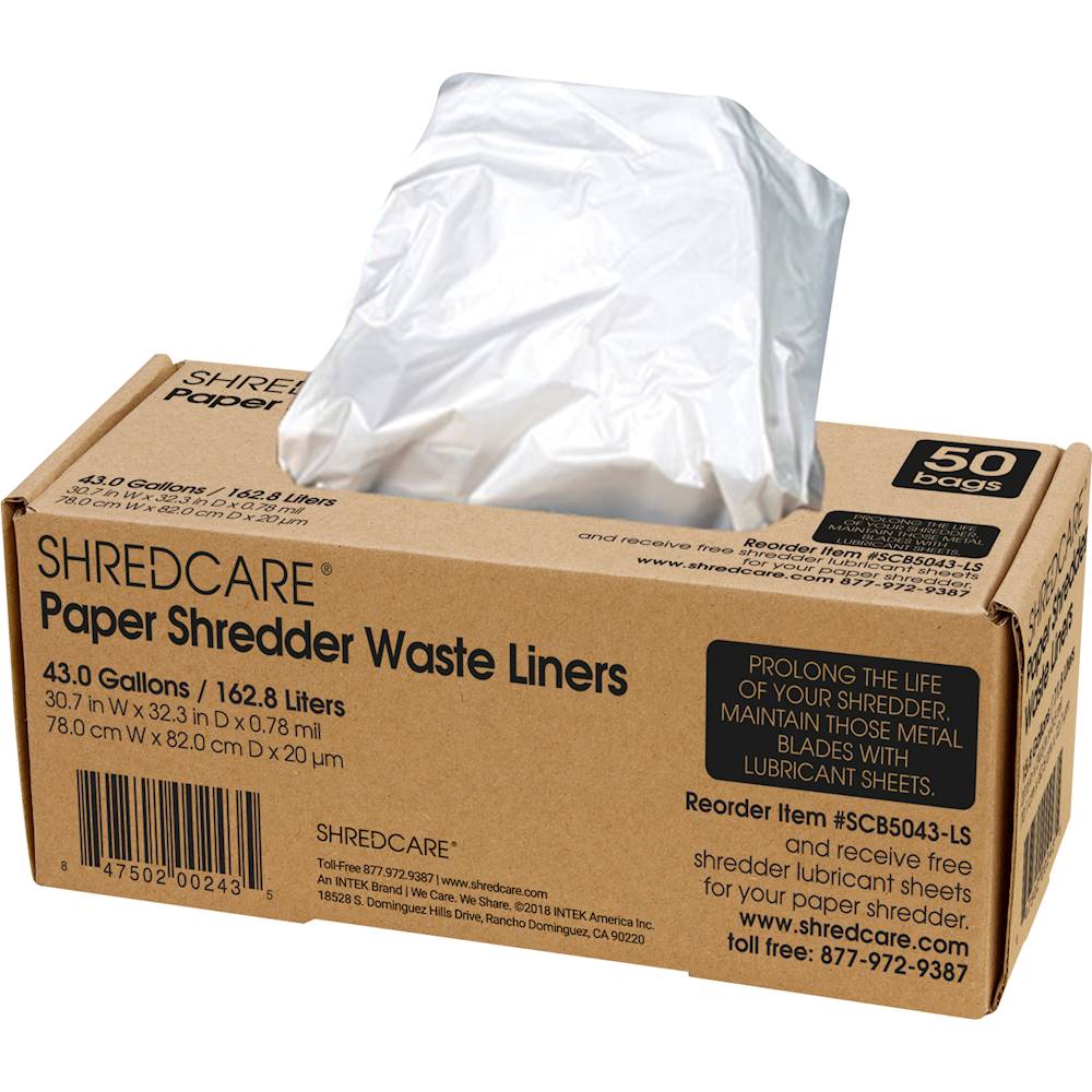 Left View: ShredCare - Paper Shredder Bin Liners (50-Pack)