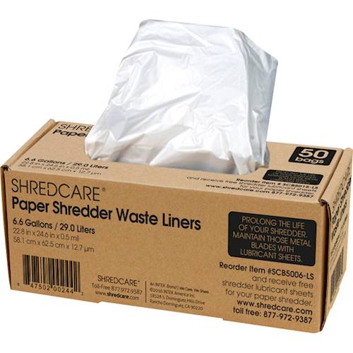 Left View: ShredCare - Paper Shredder Bin Liners (50-Pack)
