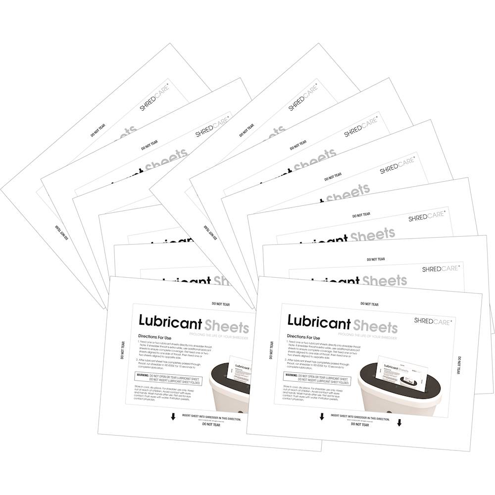 ShredCare - Shredder Lubricant Sheets (12-Pack)
