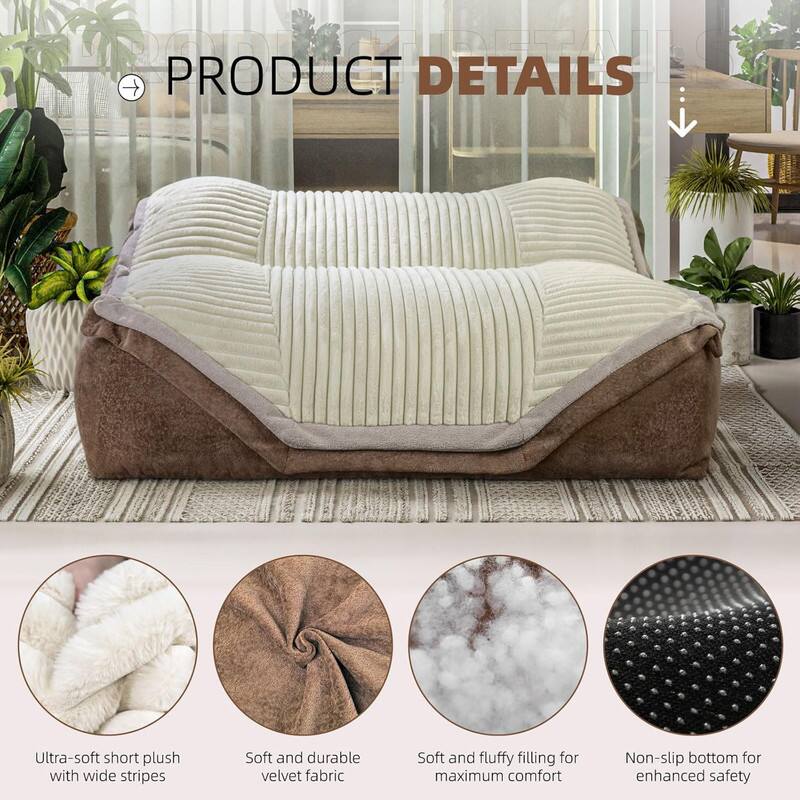 PRODUCT DETAILS

- Ultra-soft short plush with wide stripes
- Soft and durable velvet fabric
- Soft and fluffy filling for maximum comfort
- Non-slip bottom for enhanced safety