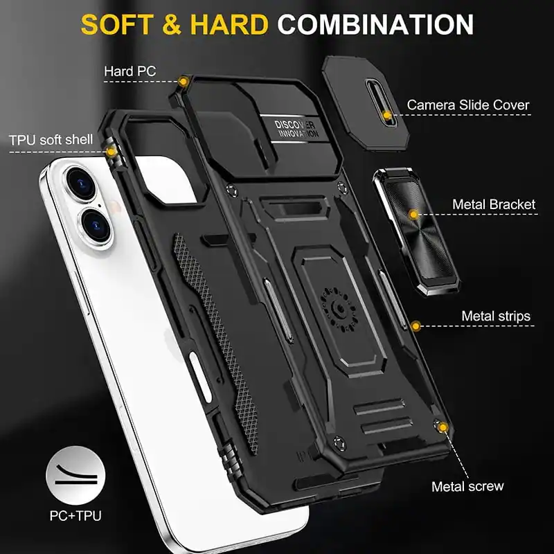 Shell Pro Plus Tech RomeTech Rome Tech Armor Case for iPhone 16 Plus Black - Best Buy